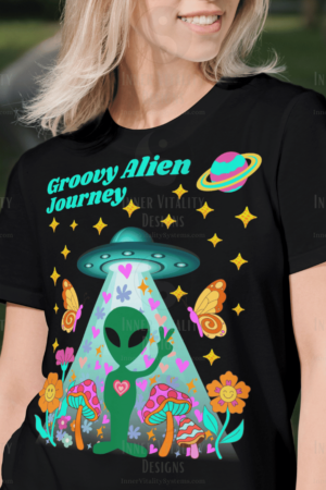 Groovy Alien Journey graphic T-Shirt